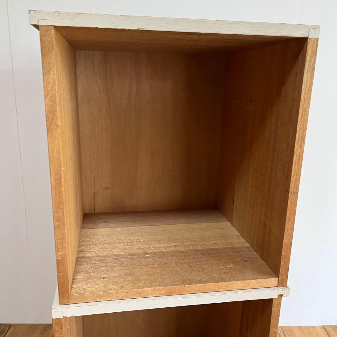 2個セット 木製 スタッキング ボックス 棚 z764