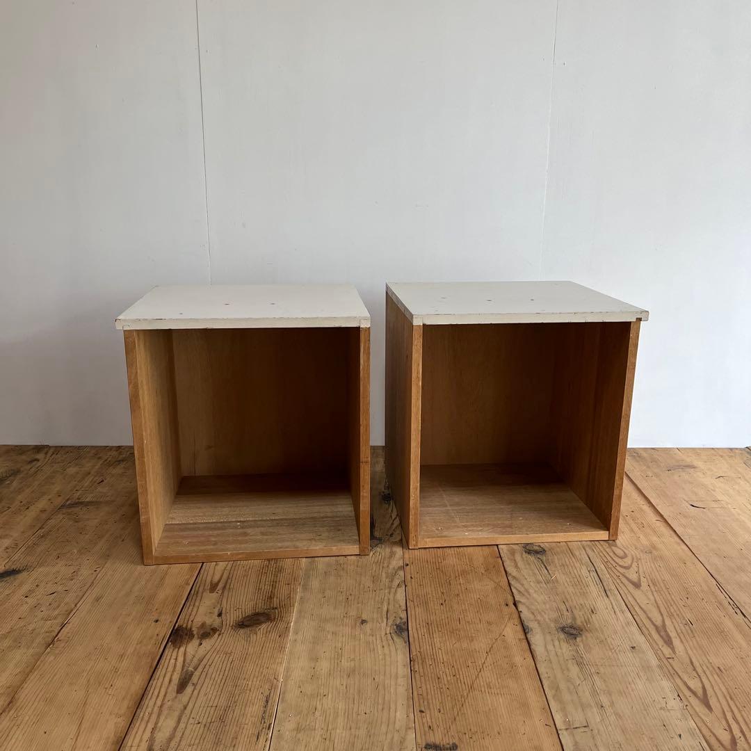 2個セット 木製 スタッキング ボックス 棚 z764