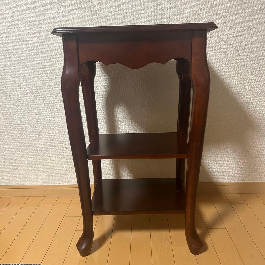 イトーヨーカ堂 ビンテージ アンティーク家具 木製サイドテーブル ブラウン 猫足
