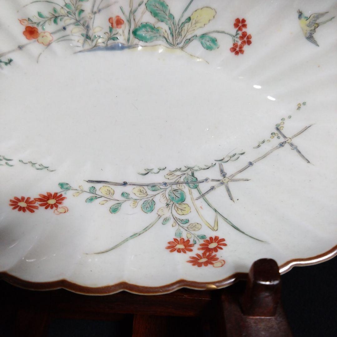 古伊万里柿右衛門様式草花文長皿