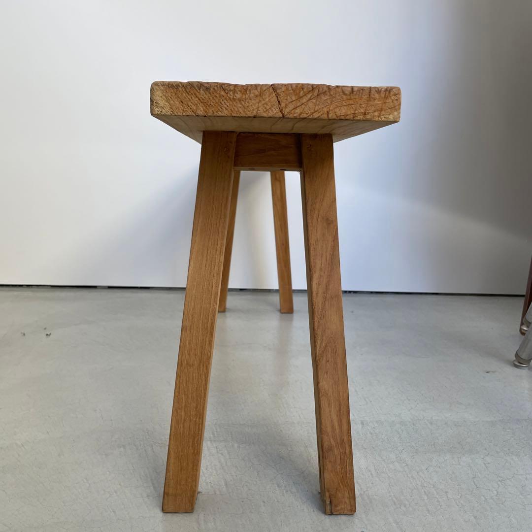 チーク無垢材無塗装ベンチ