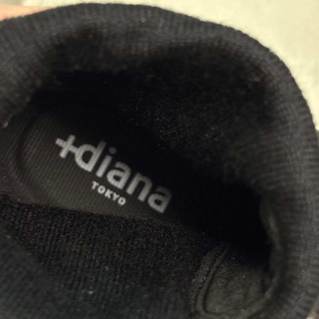 ここ +diana リブ ニット ショート ブーツ ビジュー バックル付