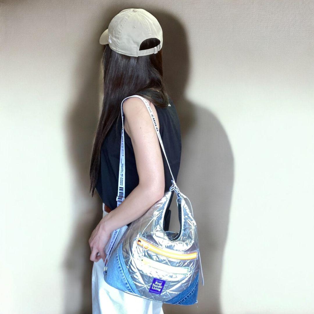 Mサイズ／3way bag／silver×デニム