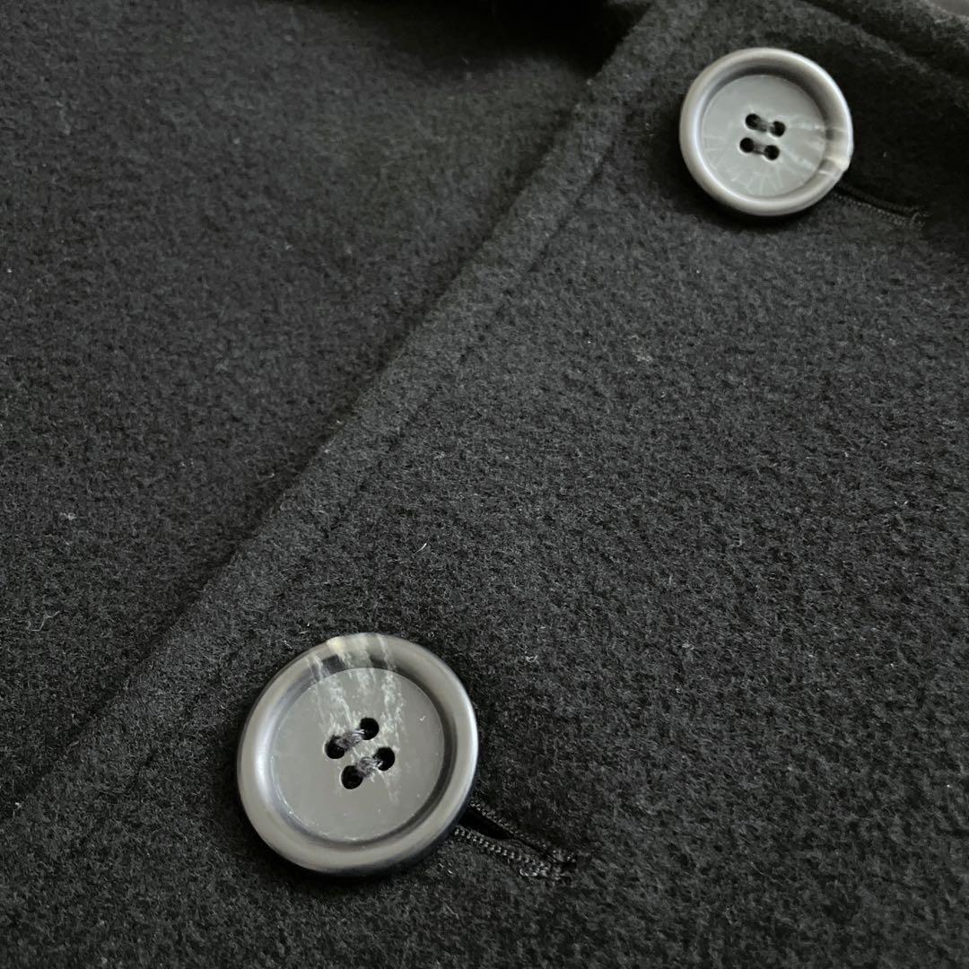 美品 Y's ウール ドルマンスリーブ コート ショート丈 ブラック