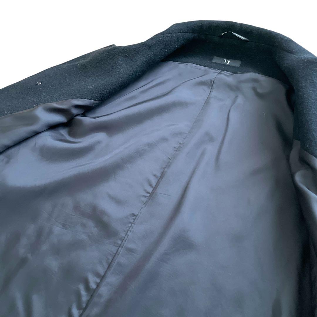 美品 Y's ウール ドルマンスリーブ コート ショート丈 ブラック