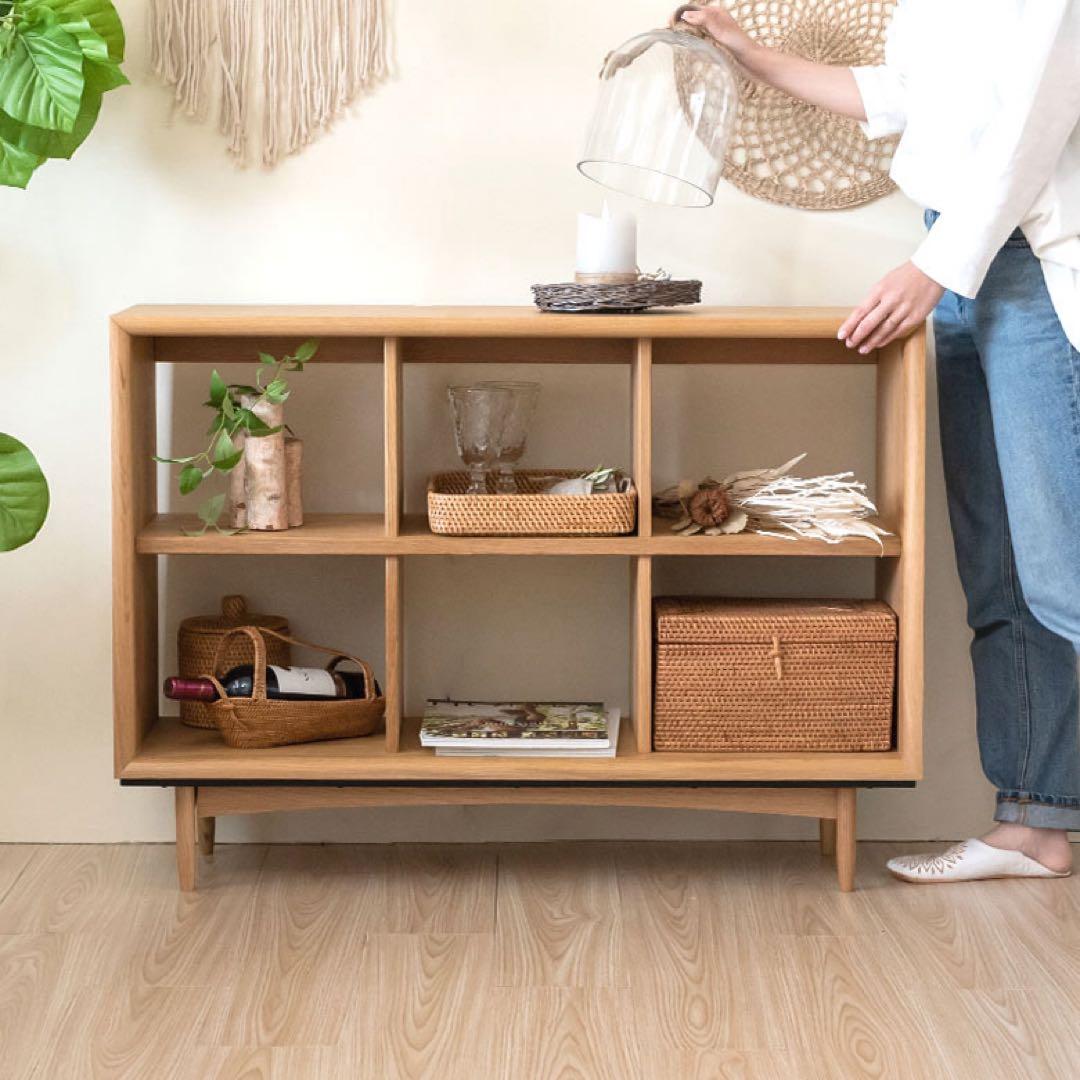 【美品】オープンシェルフ ナチュラル オーク材 棚 ディスプレイ シェルフ