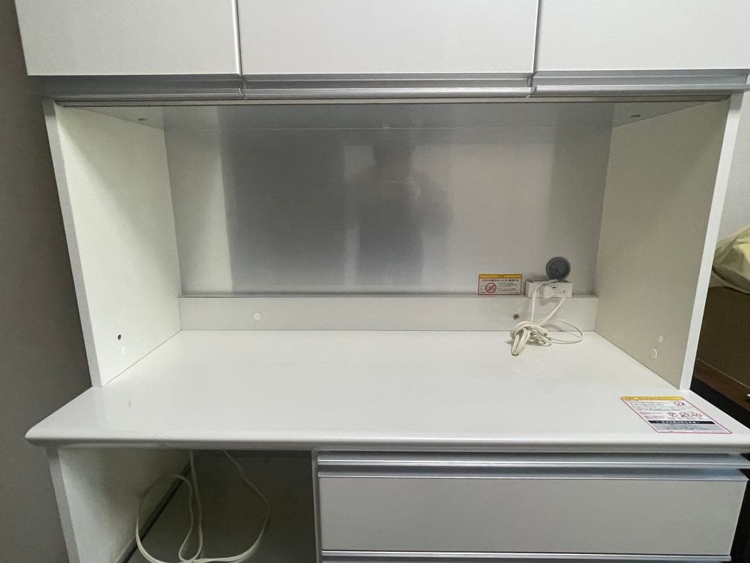 【超美品・取説あり】パモウナ ホワイト食器棚・キッチンカウンター 幅100cm