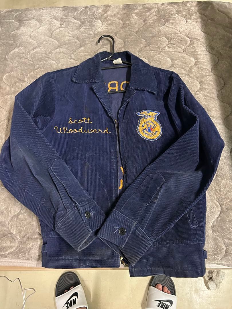National FFA ネイビー コーデュロイジャケット 36 80s