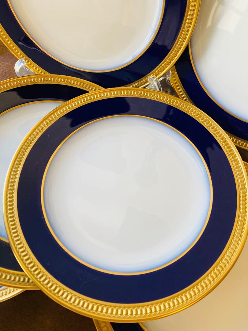 大倉陶園　瑠璃　エンボス 皿　プレート　約20cm 6枚　美品