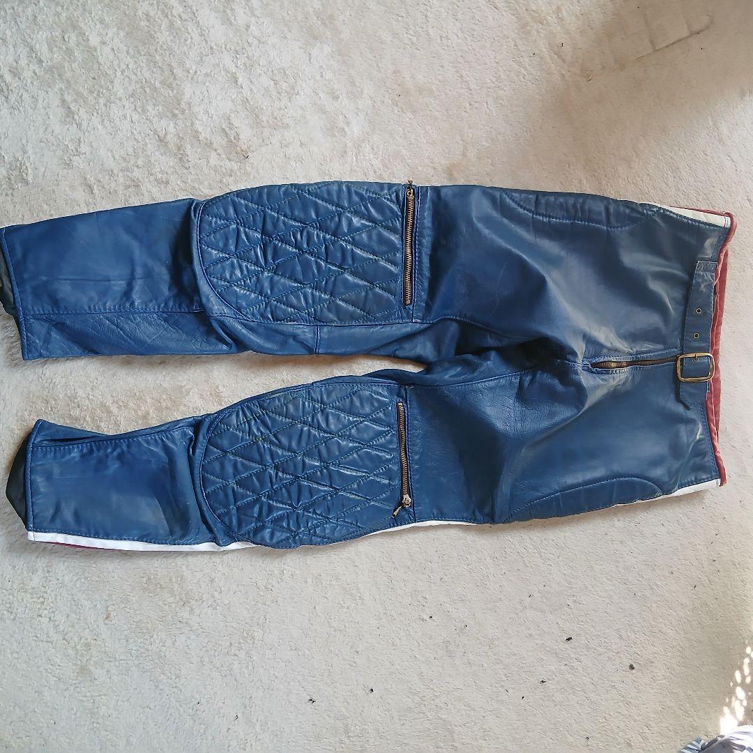 レザー パンツ 青