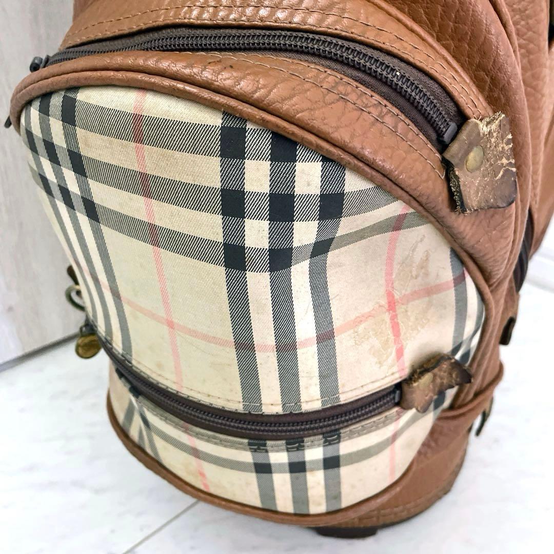 希少　バーバリー　ノヴァチェック ゴルフバッグ　キャディバッグ　本革使用