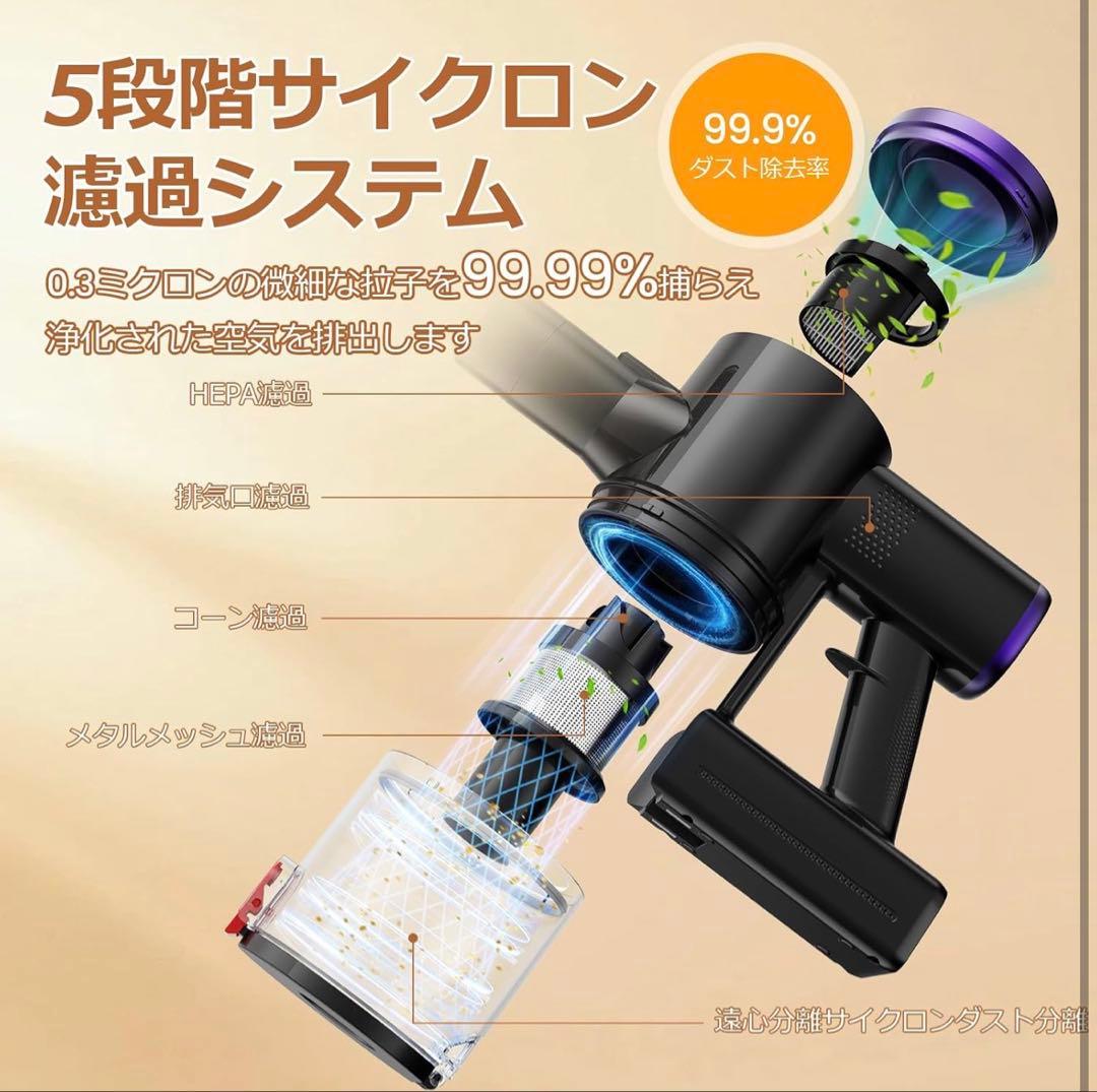 コードレス掃除機 スティッククリーナー サイクロン式 LEDディスプレイ 軽量