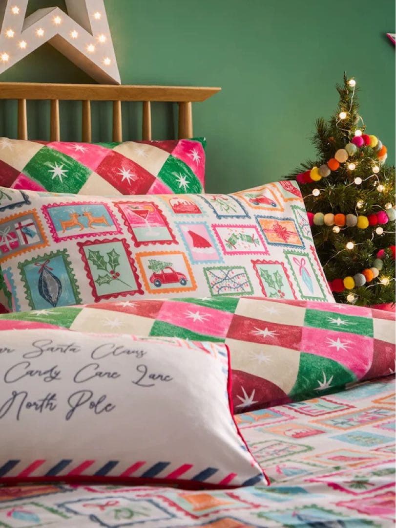 デュべカバー ピローケース セット 掛け布団カバー ダブル クリスマス 新品