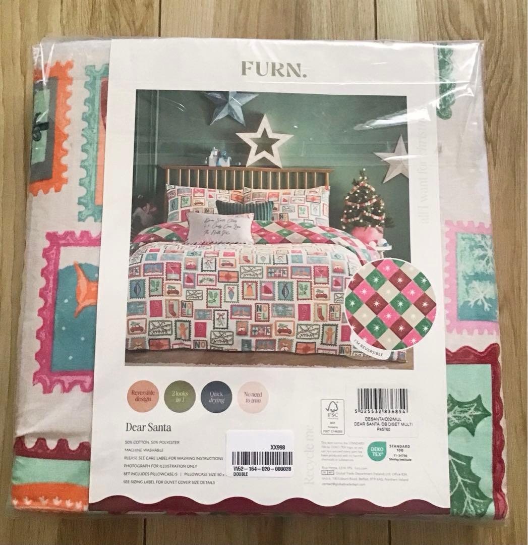 デュべカバー ピローケース セット 掛け布団カバー ダブル クリスマス 新品