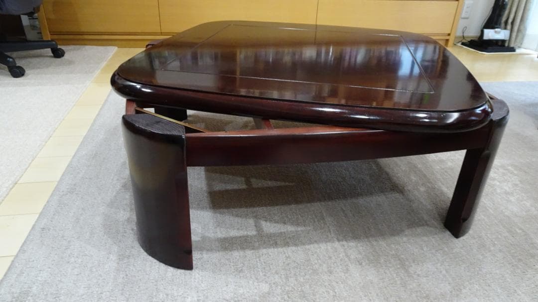 紫檀 こたつ 美品 ウレタン塗装 90cm×90cm×35cm（40cmも可）
