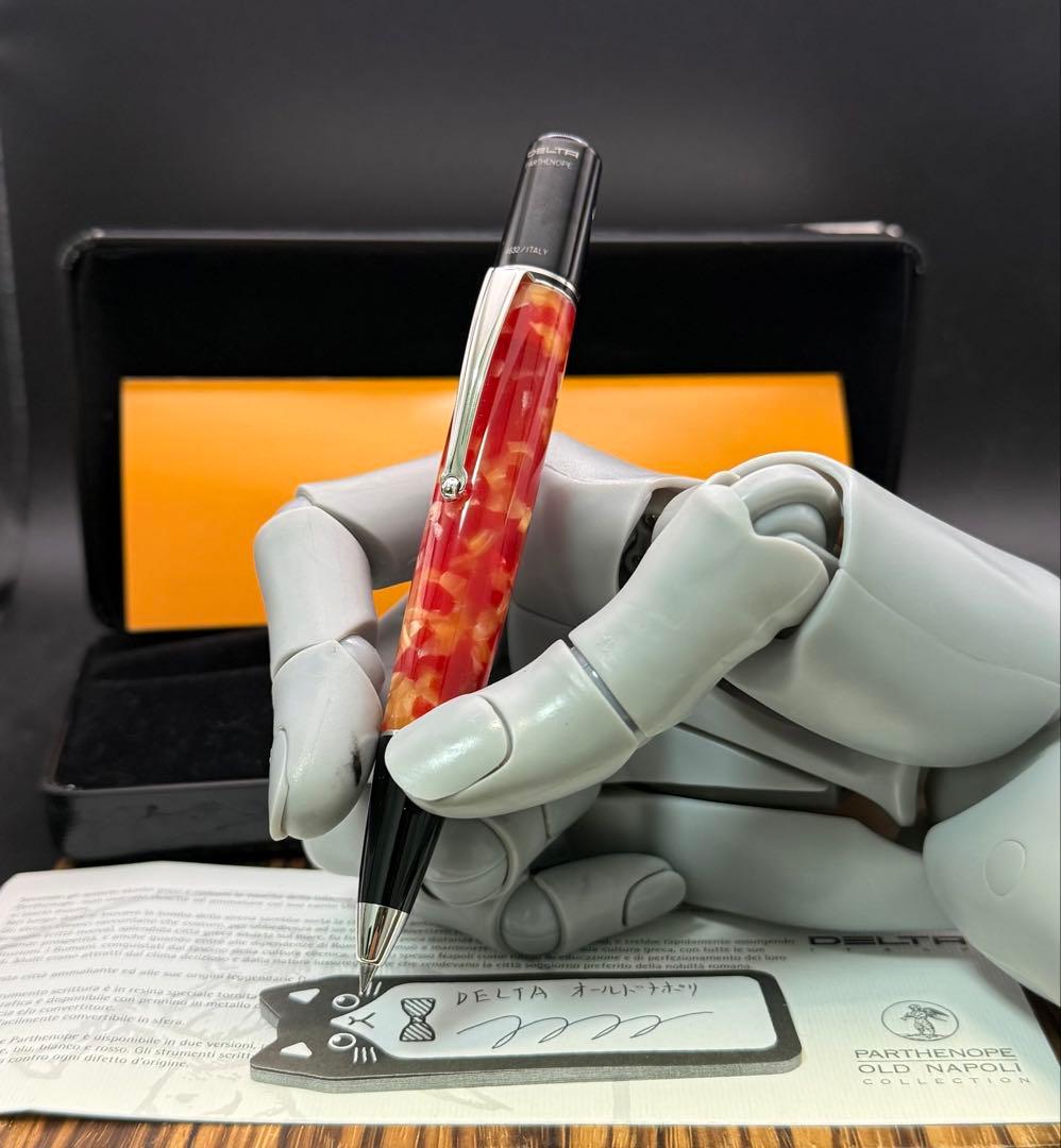 DELTA ボールペン Old Napoli レッドレジン　美品