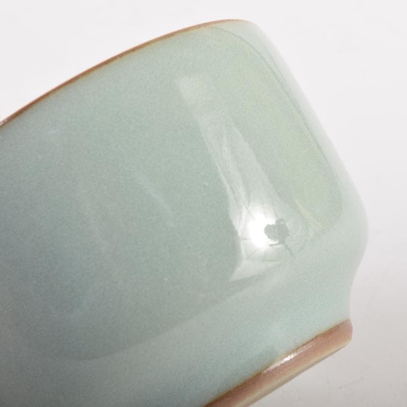 茶道具　諏訪蘇山作　青磁　桃香合　堀内宗完(兼中斎)書付　共箱　V　7191