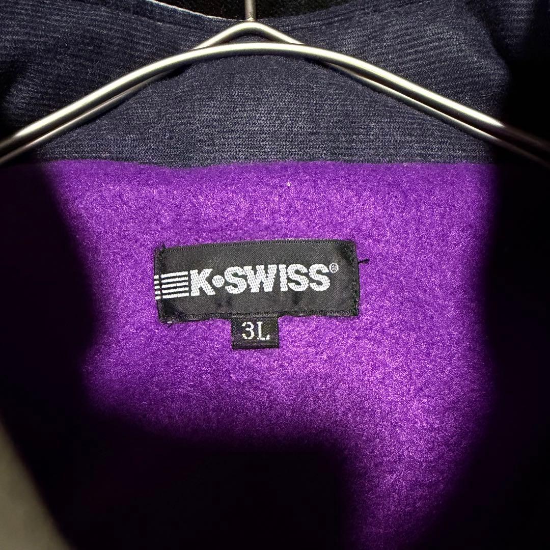 状態◎美品【K-SWISS】ナイロンジャケット上下セットアップ 刺繍ロゴ
