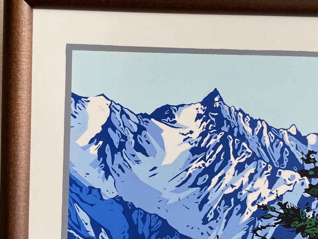 タイルアート　あさのたかを　槍ヶ岳　正方形　約21.5×21.5