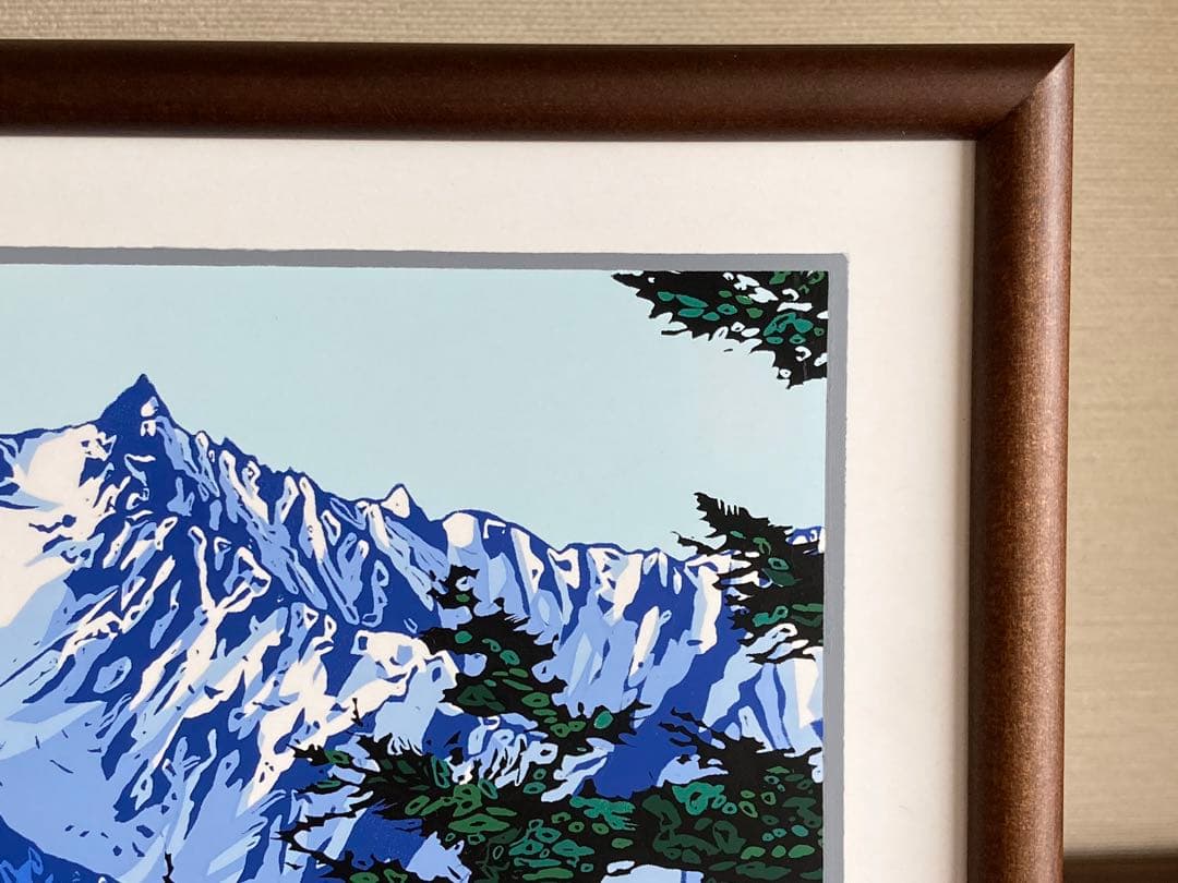 タイルアート　あさのたかを　槍ヶ岳　正方形　約21.5×21.5