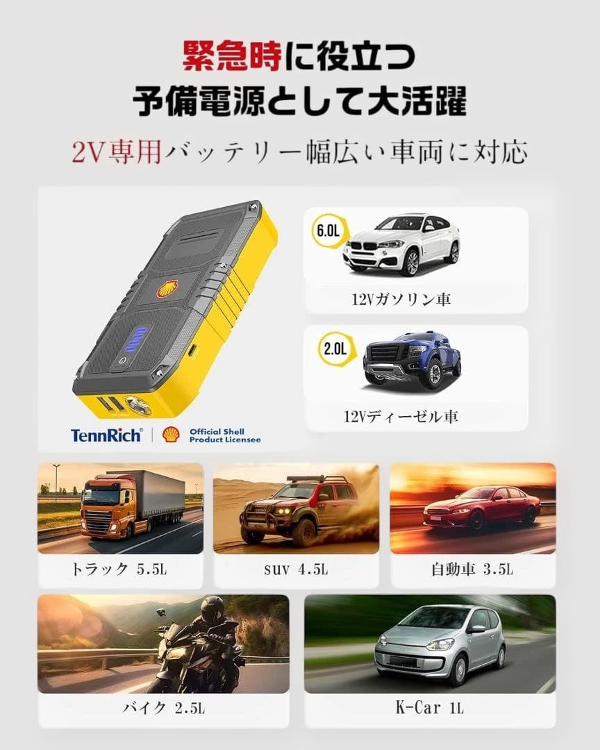 新品☆Shell ジャンプスターター SSI-SJ011 モバイルバッテリー