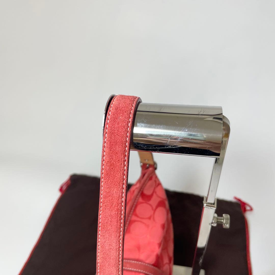 美品✨️COACH ショルダーバッグ アクセサリーポーチ スエード y2k 赤