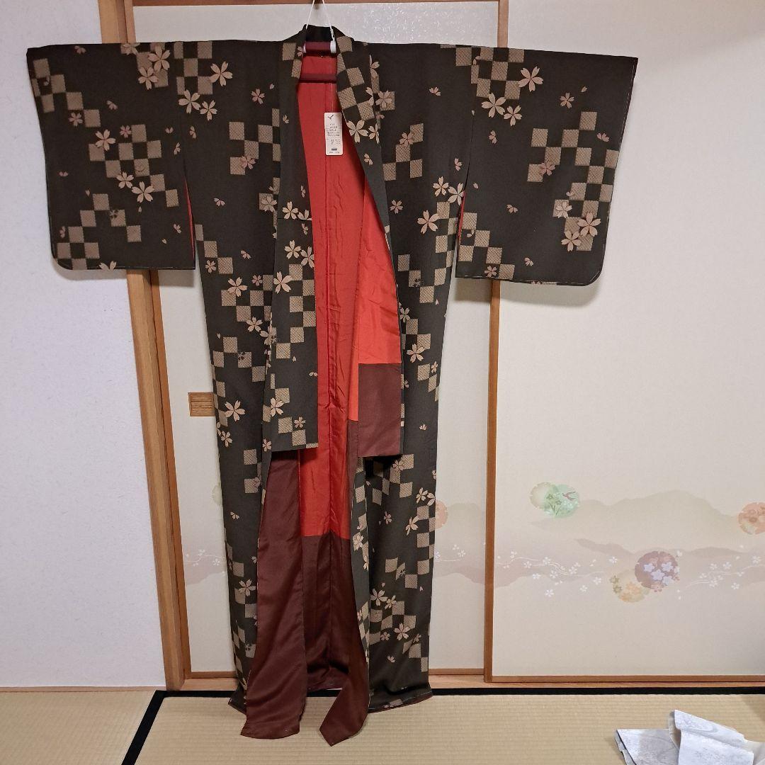 専用　洗える着物　夢工房　L　未使用　定価58000円 +袋帯、帯揚げ、帯締め