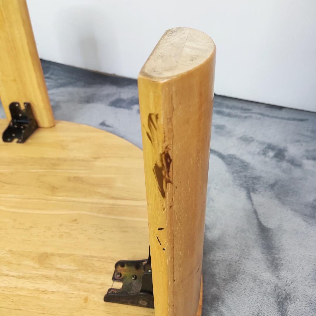 円卓　ちゃぶ台　テーブル 折りたたみ 木製 座卓 丸 80cm レトロ　イシモク