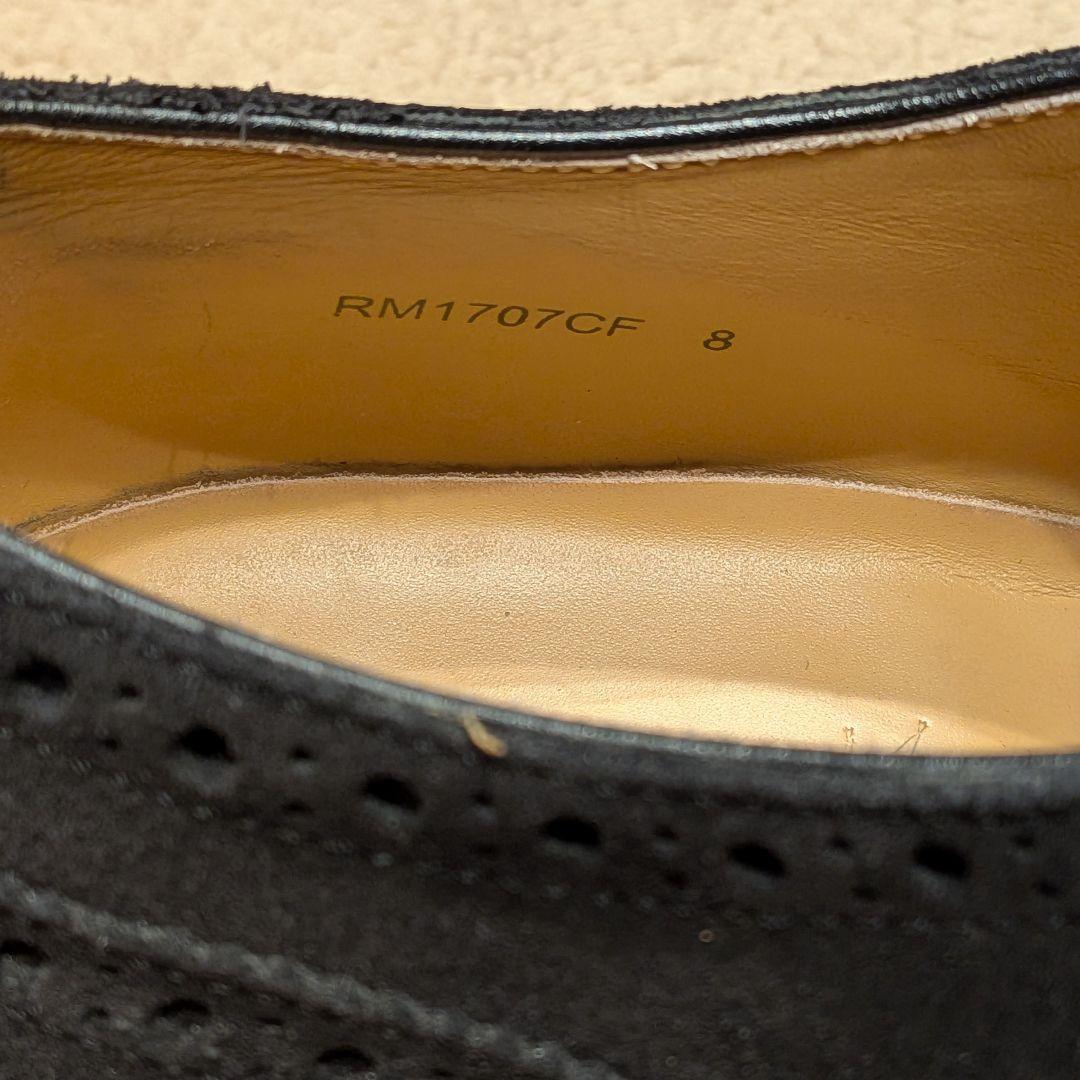 美品 RAYMAR クォーターブローグ 8 26cm スエード ブラック 黒