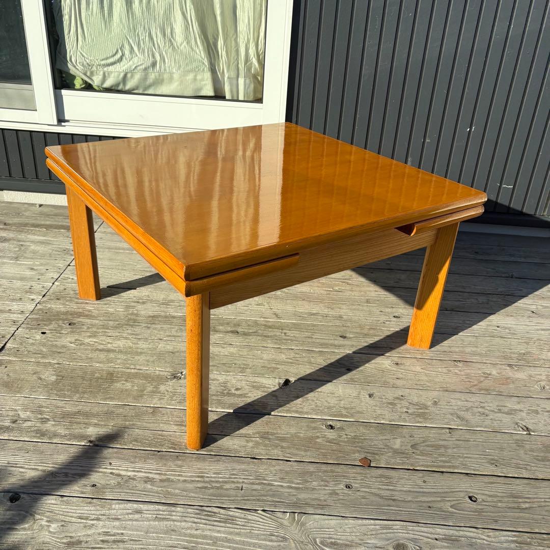 北欧レトロ 木製エクステンションテーブル 伸縮式ローテーブル バタフライテーブル