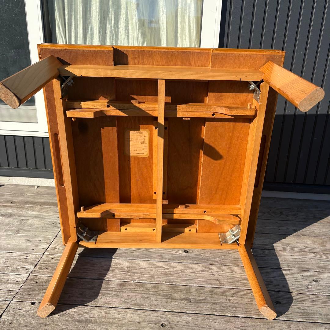 北欧レトロ 木製エクステンションテーブル 伸縮式ローテーブル バタフライテーブル