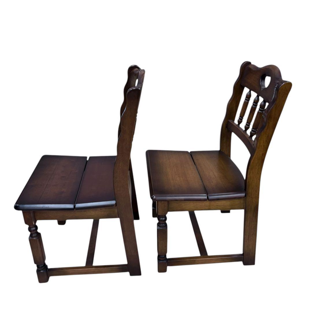 【極美品】木製ダイニングチェア 2脚セット 国産家具風