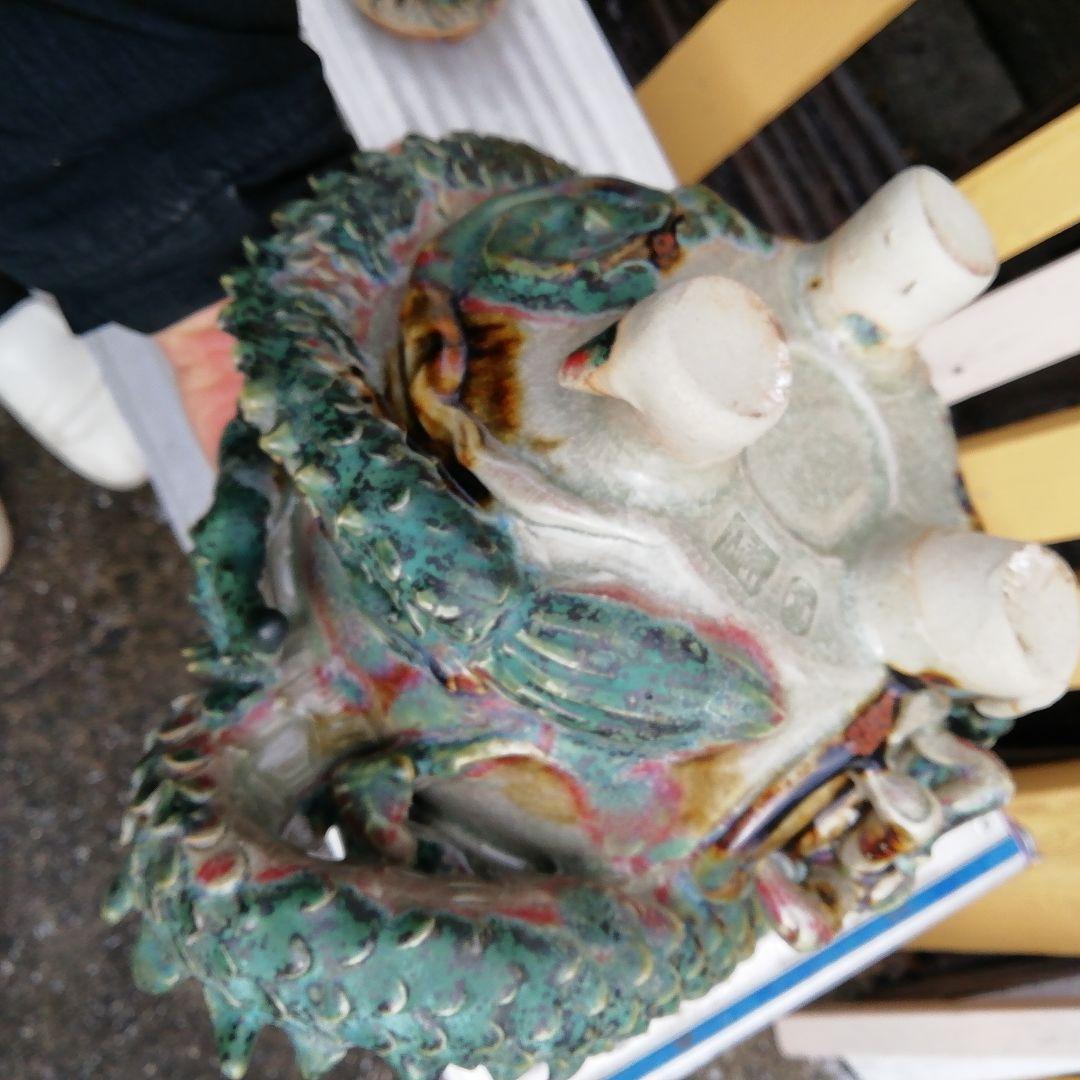 山岡徹山龍登窯香呂の陶器彫刻 装飾品、上野焼香春焼き工芸品、華道仏教、お寺、骨董