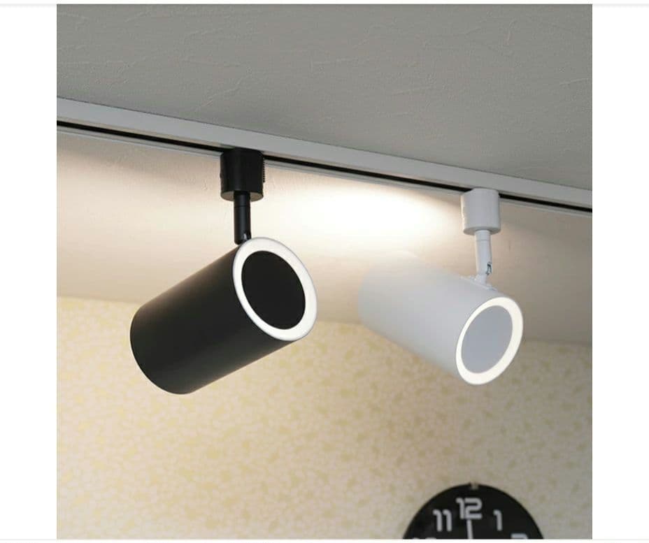 【調光調色電球付き】ライティングレール 1.3m + スポットライト4灯 照明