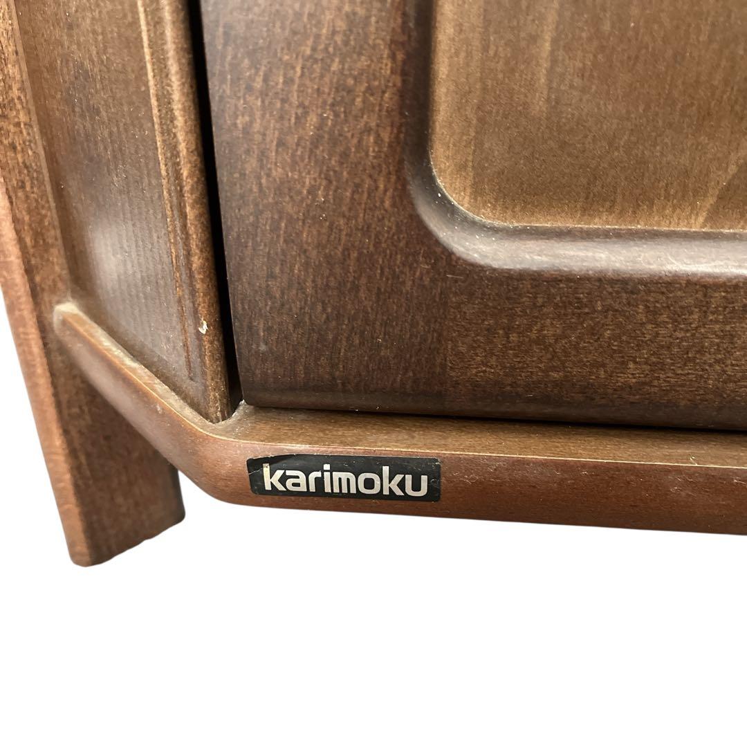 Karimoku カリモク 三角コーナータイプ 電話台 花台 収納棚 ビンテージ