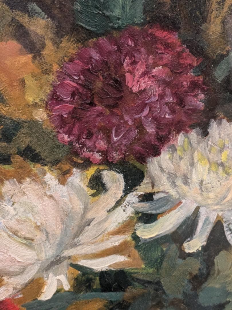 【新品6万円額縁】 油絵 花の絵 金縁 額入り 油彩 飾り額 高級金縁額