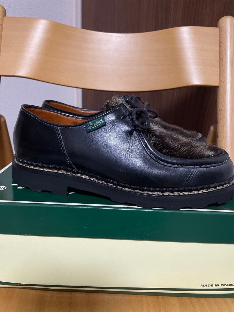 デカタグ　旧タグ　パラブーツ ミカエル Paraboot ブラック アザラシ