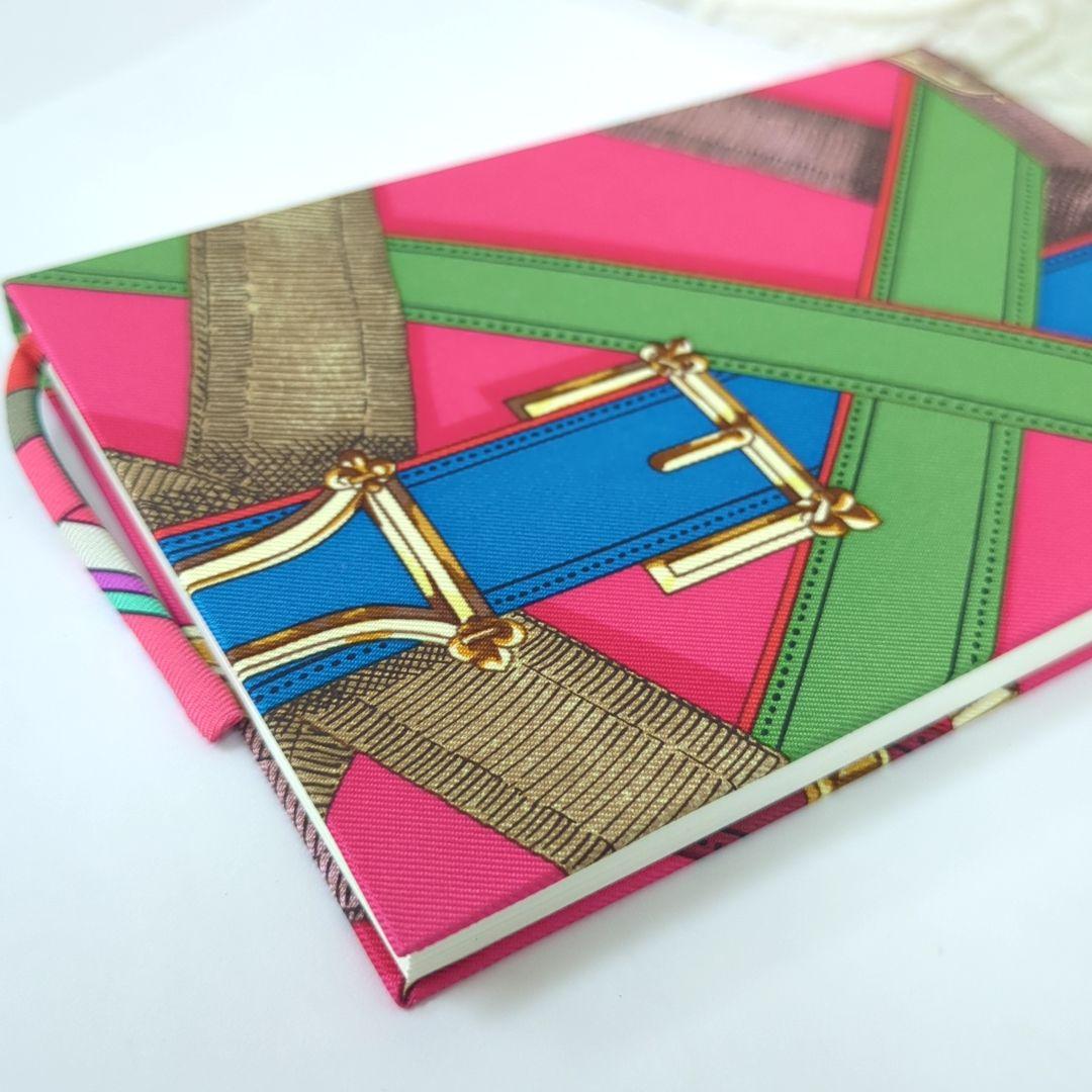 エルメス ベルトデザイン ノートブック メモ帳 ピンク カーキ ブルー【美品】