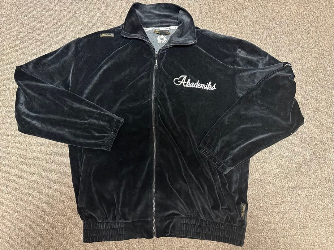レア！ AKADEMIKS アカデミクス ベロア セットアップ 黒 上下 L
