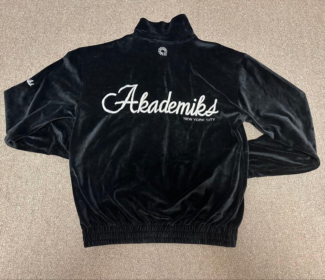 レア！ AKADEMIKS アカデミクス ベロア セットアップ 黒 上下 L