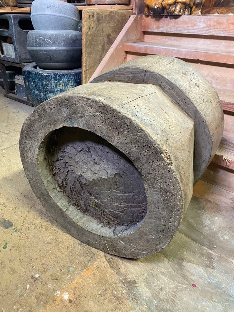 お餅つき　臼　レトロ　置物　工芸品　骨董品　インテリア　017