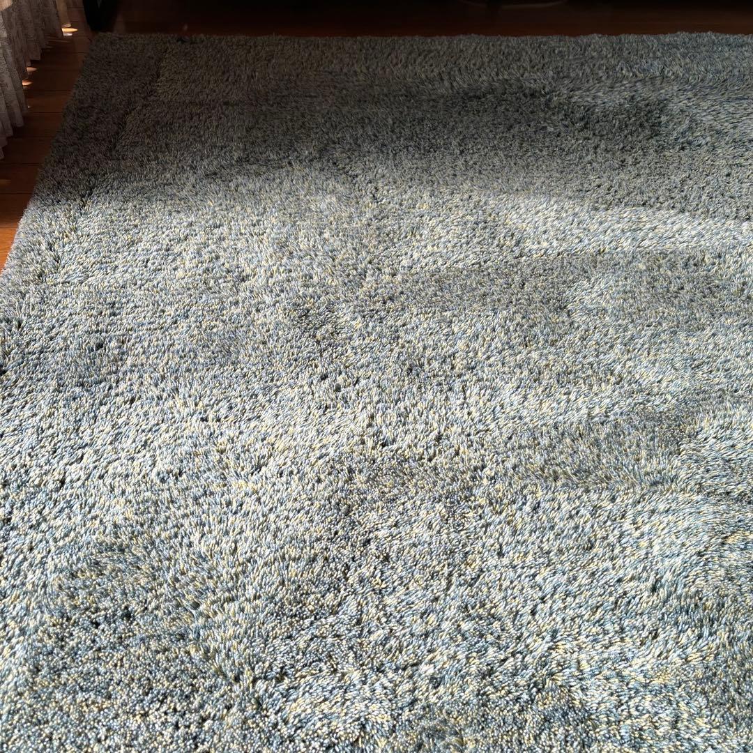 MomoNatural ラグマット 日本製 北欧風 グリーン 長方形 大型