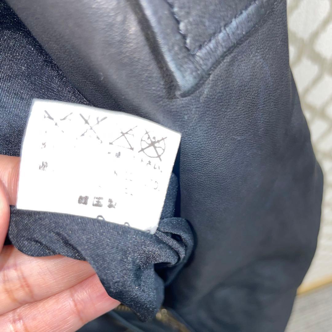 The first ラムレザー ジップアップワンピースブラック36