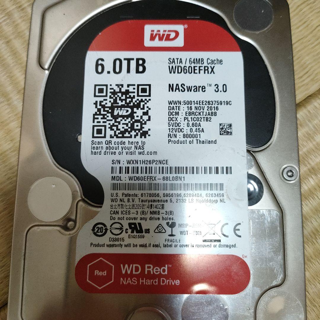 内蔵型ハードディスクドライブ WD RED HDD 6TB