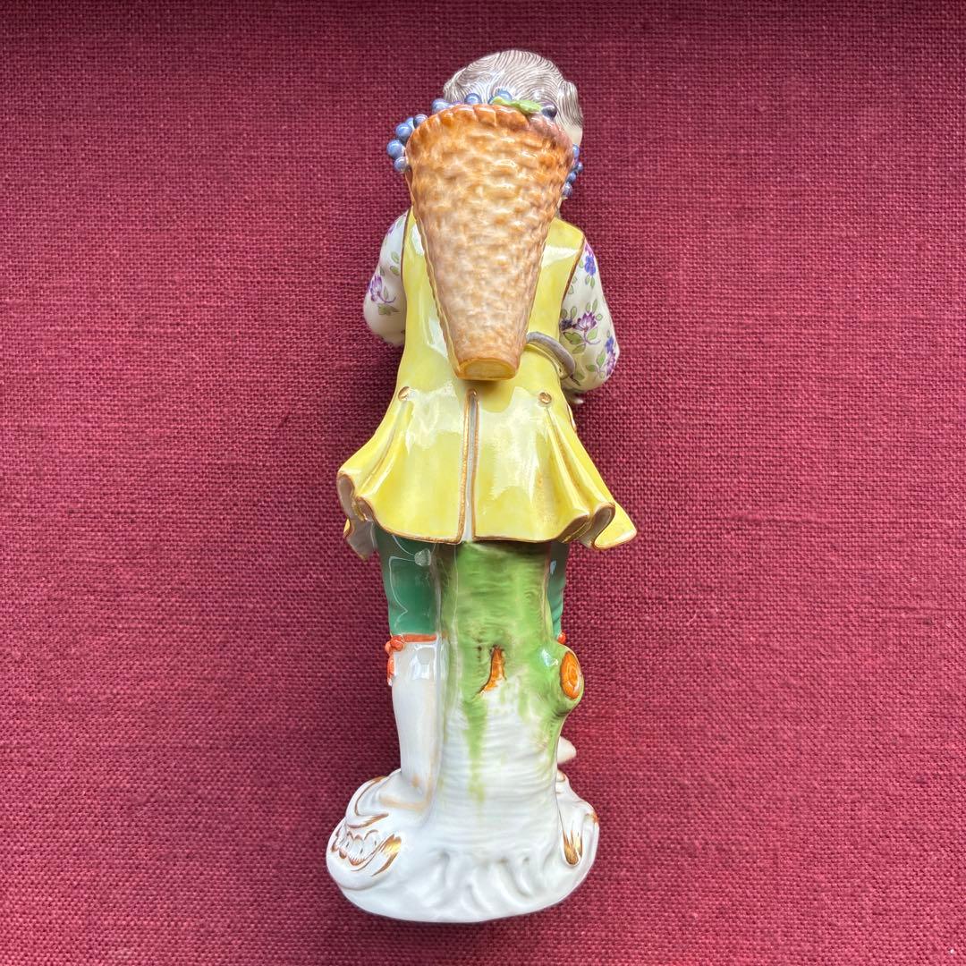 蒼*様 マイセン　Meissen 陶器製 子供 フィギュア ぶどう　葡萄　少年