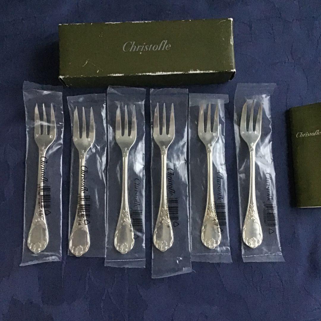 CHRISTOFLE MARLY シルバーコーティングケーキフォーク6本　美品