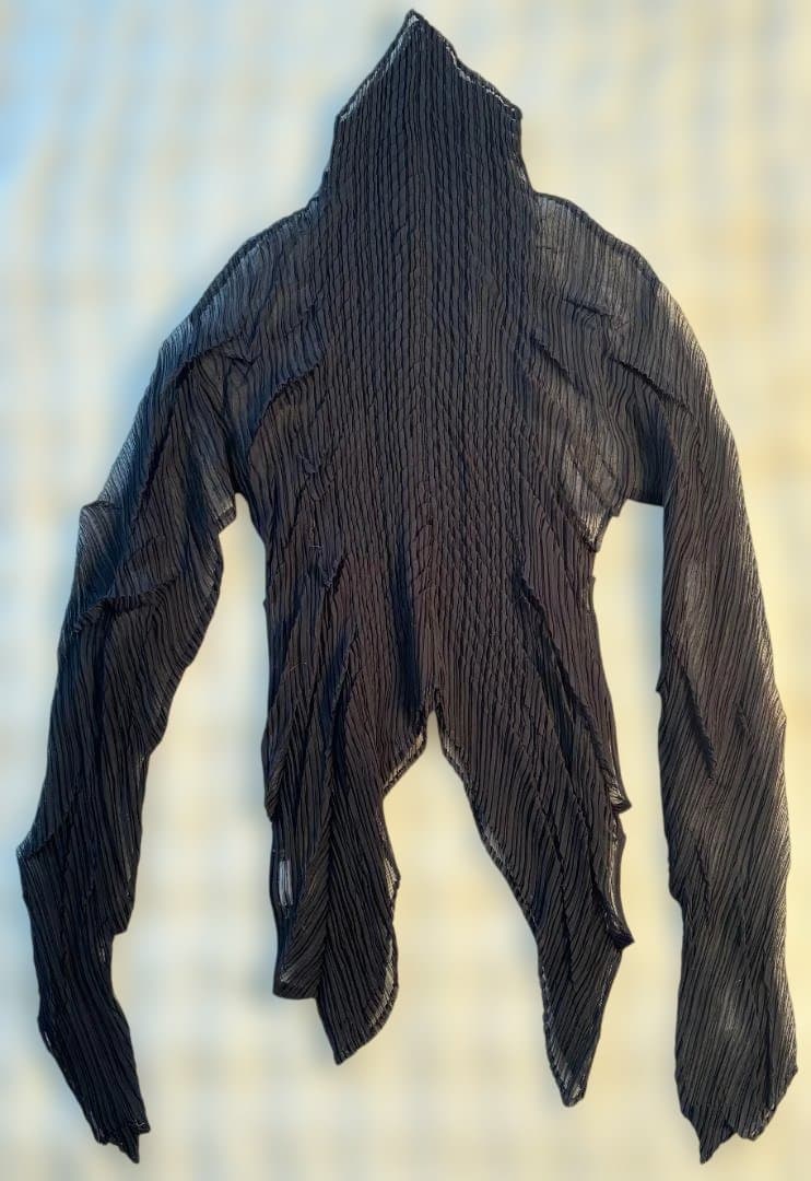 [希少] ISSEY MIYAKE 高級感あふれる波状 プリーツ トップス