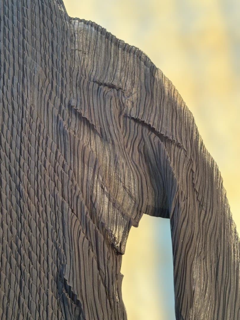 [希少] ISSEY MIYAKE 高級感あふれる波状 プリーツ トップス