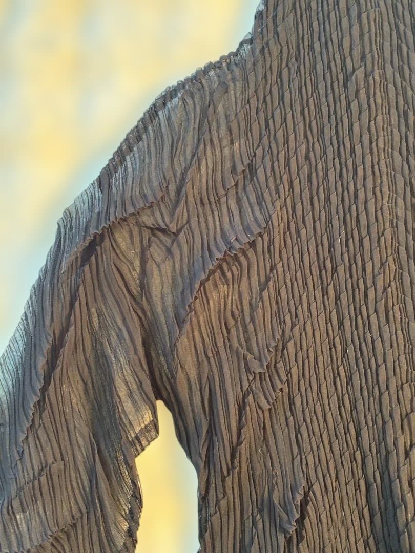 [希少] ISSEY MIYAKE 高級感あふれる波状 プリーツ トップス