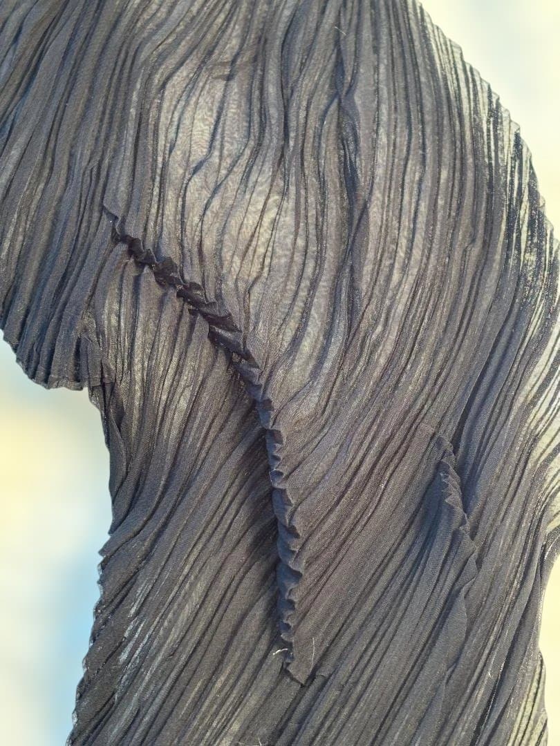 [希少] ISSEY MIYAKE 高級感あふれる波状 プリーツ トップス